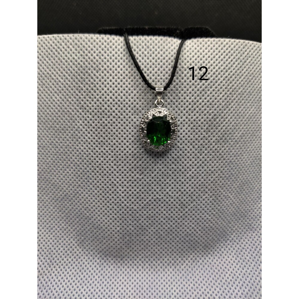 925 Green Rhinestone Pendant